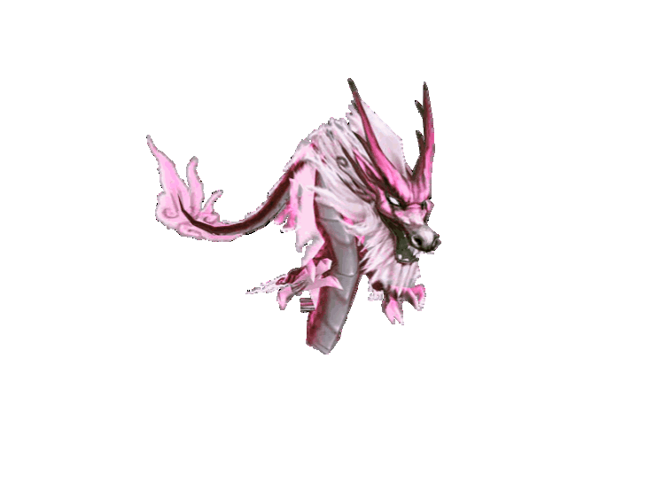 pink dragon floating